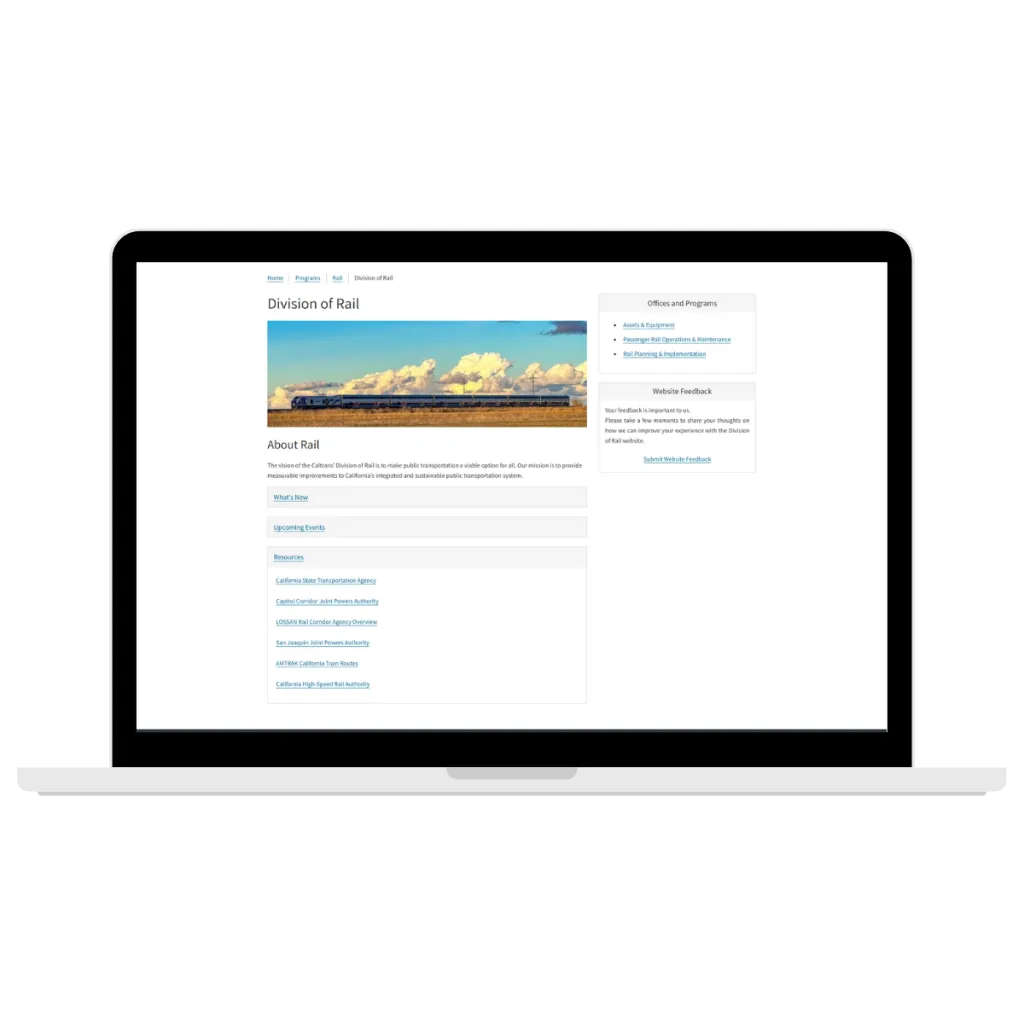 About Rail screenshot, including before and after