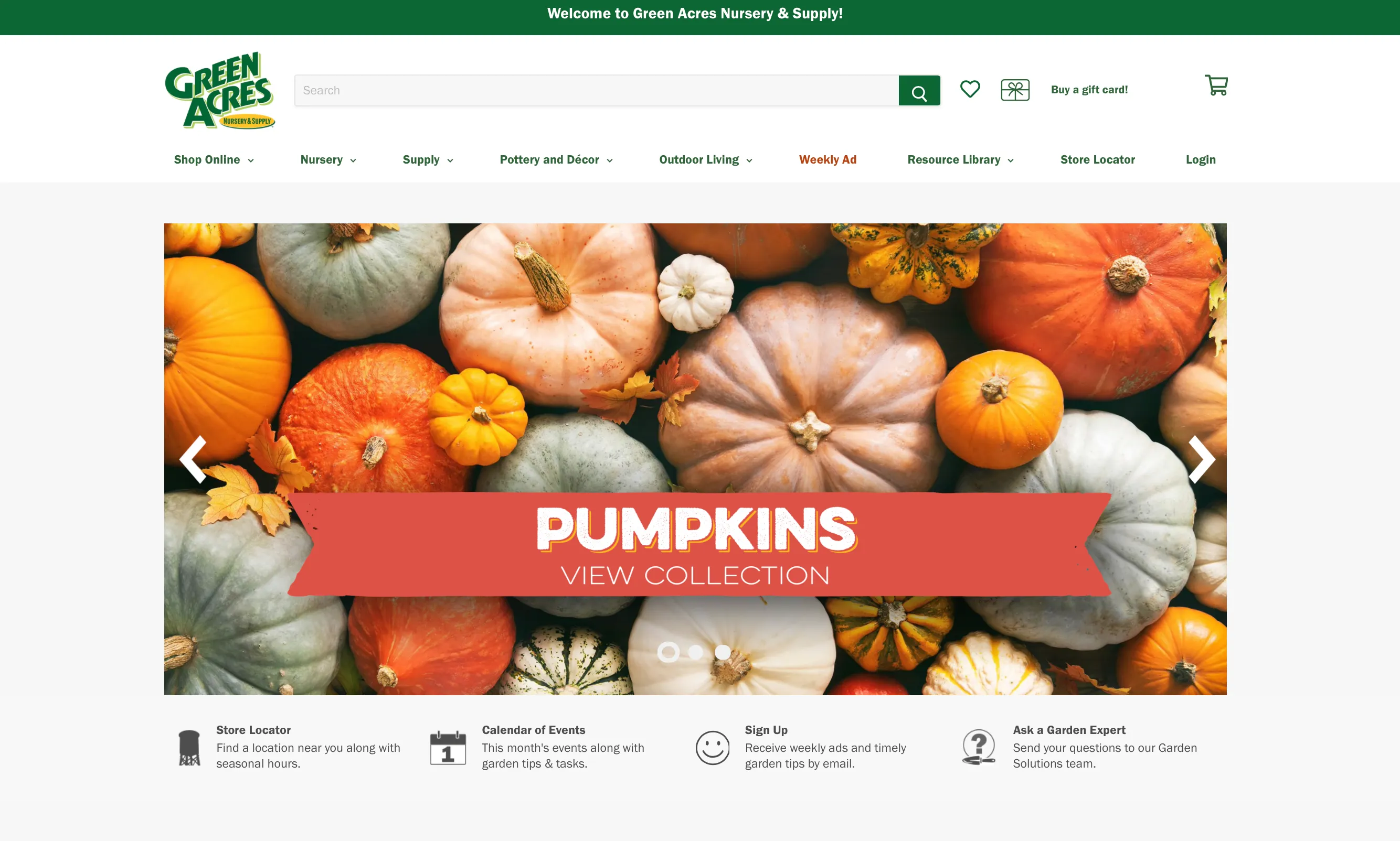 Green Acres website screenshot