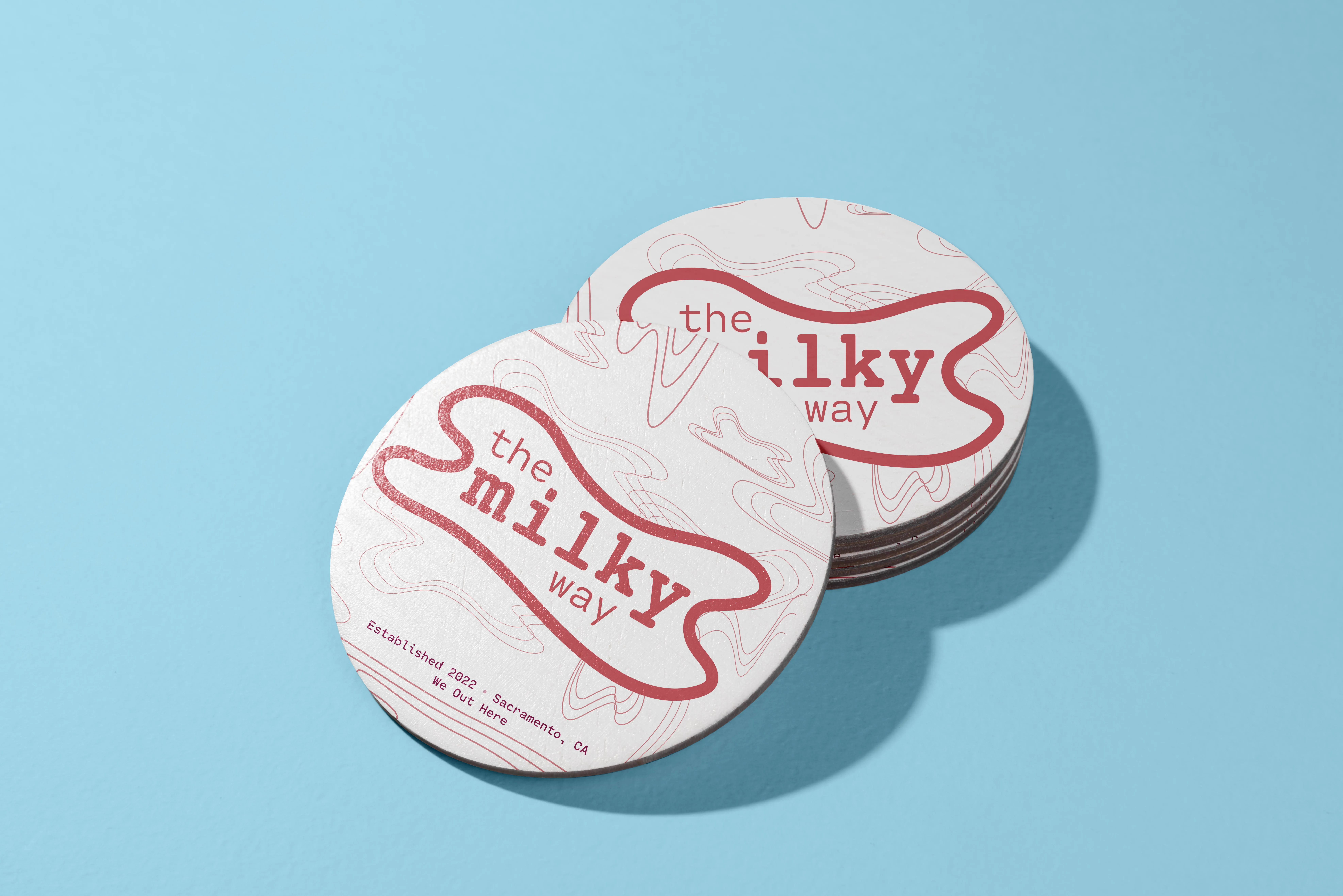 Coasters with Milky Way brand illustrations